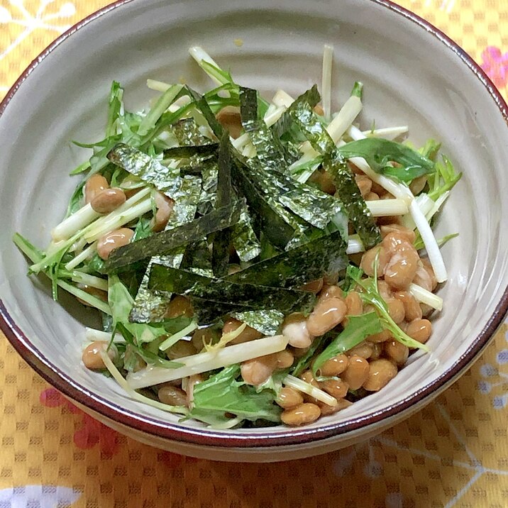 簡単＊納豆と水菜のポンマヨサラダ